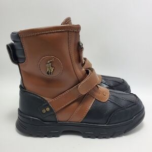 Polo by Ralph Lauren Conquered HI Leather Brown Boots Boys Size 3